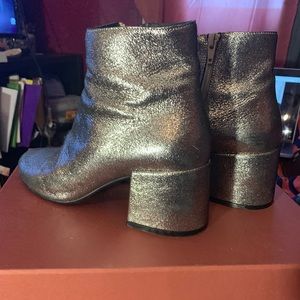 mm6 silver metallic boots in size 6 good condition